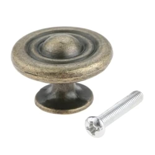Aoleegatt Antike Bronze-Möbelknöpfe und -Griffe für Schranktüren, Vintage-Schmuckkästen, Kleiderschränke, Kommoden, Schubladenknöpfe und Schrauben (F 29 x 20 mm) von Aoleegatt