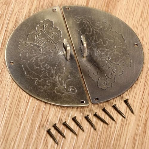 Aoleegatt Antike Bronze Retro Chinesische Antike Möbel Türschloss Riegelplatte Griff Zieht Klopfer für Schubladenschrank Schrank Schmuckschatulle von Aoleegatt