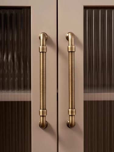 Aoleegatt Antike Griff aus Messing Modern Times Rohr Bronze Rohr für Möbel Schubladen Küchenschrank Türgriff Schrank (128 mm Tonhöhe) von Aoleegatt