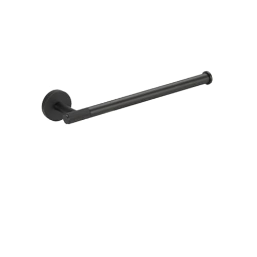 Aoleegatt Badezimmerzubehör aus Messing mit Rändelgarnitur, Handtuchhalter, Haken, Toilettenpapierhalter, Schwarzgold (BA01BLK-HD160) von Aoleegatt