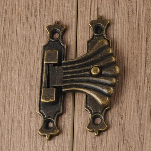 Aoleegatt Chinesische Legierung Box Schnalle Schloss Geschenkbox Antik Holz Box Schloss Schnalle Zubehör braun (735-3) von Aoleegatt