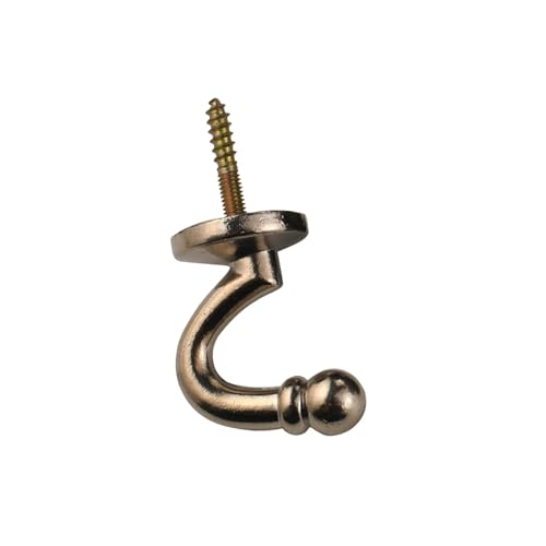 Aoleegatt Einfache Kleidung, runder Kopf, Vorhangwand, geschlossen, fest, Kleiner Wandhaken, Vorhanghaken, Zinklegierung, Rückschraube (Silber) von Aoleegatt