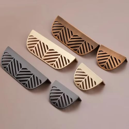 Aoleegatt Einfacher Griff Blatt Messing Unsichtbarer Schrank Kleiderschrank Möbel Schublade Zinklegierung Goldgriff (9995-32mm-Braun) von Aoleegatt
