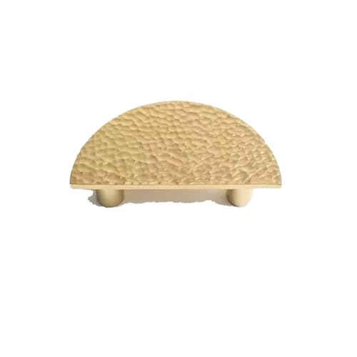 Aoleegatt Halbrunde Schrankgriffe Messing mit Hammermuster,Kleiderschrank Kommode,goldene Schranktürgriffe,Möbelbeschläge (Hammer 64 mm) von Aoleegatt