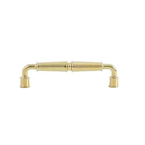 Aoleegatt Hellgoldene Griffe Küchenschränke,geriffelte Schubladenknöpfe,Kommodenknöpfe,helle Kleiderschrankgriffe,Moderne Möbelbeschläge (Gold,128 mm) von Aoleegatt