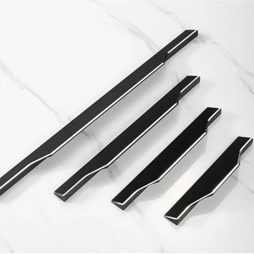 Aoleegatt Highlight Schwarze versteckte Schrankgriffe aus Aluminiumlegierung für Küchenschränke, Schubladenknöpfe, Türmöbelgriffe (AL935–256 mm) von Aoleegatt