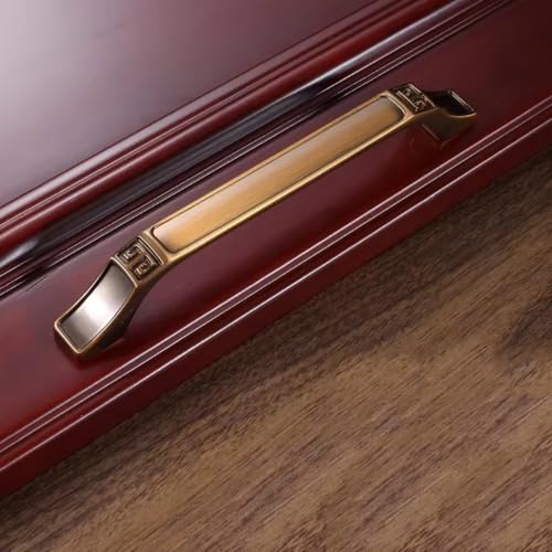 Aoleegatt Kleiderschrank-Türgriff im chinesischen Stil, antiker Kupfer-Schranktürgriff, Schubladenschrank-Zuggriff, mittlere Möbelbeschläge (2917-Kaffee-128 mm) von Aoleegatt