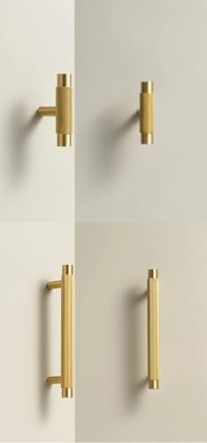 Aoleegatt Linearer Küchengriff aus massivem Messing, Schubladengriff, T-Bar, Schranktürgriff, Weiß, Mattgold, Bronze, viele Größen erhältlich (CH099-MB-160192) von Aoleegatt