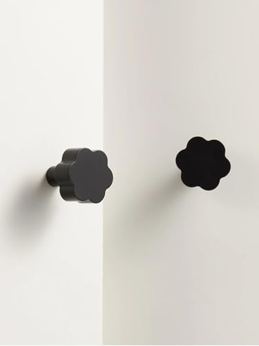 Aoleegatt Massive Messing Hexapetalous Blume Elegante verdickte Schrankknöpfe Möbelgriff Wandkleiderhaken verfügbar (CH051-BLK-N30) von Aoleegatt