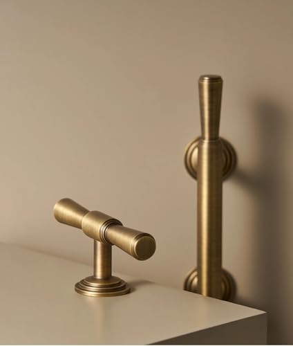 Aoleegatt Massiver Messing Vintage Gebürstet Antik Bronze Kleiderschrank Küche Schublade Schrank Griff Luxuriöse T-Bar Mehrere Größen(CH039-AB-192280) von Aoleegatt