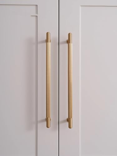 Aoleegatt Messing-Schrankgriff gebürsteter geriffelter Griff für Küchenschränke, Schubladengriff, 500 mm Länge, 50 cm Griff (901-500-TBS) von Aoleegatt