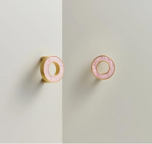 Aoleegatt Messingring Runder Schrank Kleiderschrank Möbelgriff Doppelloch Robust Geeignet für Frauen und Kinder (CH071-Pink-2836) von Aoleegatt