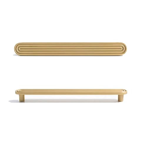 Aoleegatt Möbelgriff massivem Messing im nordischen Stil,leicht,mattgold,Kleiderschrank,Türknöpfe,Küchenschrankbeschläge,kreative Griffe (192 mm Lochabstand) von Aoleegatt