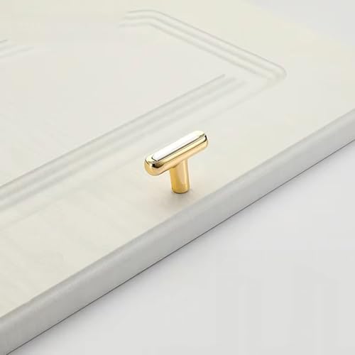 Aoleegatt Möbelgriffe aus goldweißer Zinklegierung, lang, modern, für Schränke, Kleiderschränke, Kommoden, Schuhkartons, Schubladen, Schrankknöpfe (5243-S-Goldweiß) von Aoleegatt