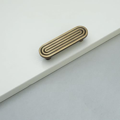 Aoleegatt Möbelgriffe massivem Messing in Antik-Bronze,Küchenschränke,kreative Schrankgriffe,Vintage-Garderobenschubladengriffe (64 mm Lochmitte) von Aoleegatt