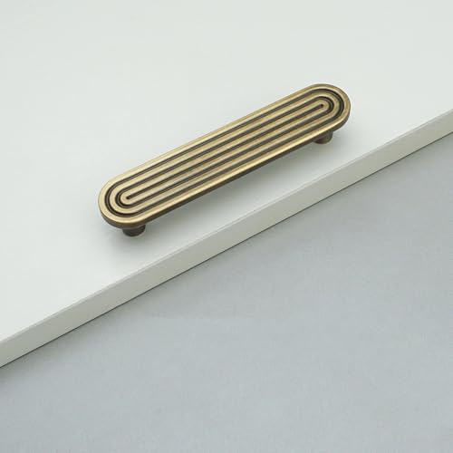 Aoleegatt Möbelgriffe massivem Messing in Antik-Bronze,Küchenschränke,kreative Schrankgriffe,Vintage-Garderobenschubladengriffe (96 mm Lochmitte) von Aoleegatt