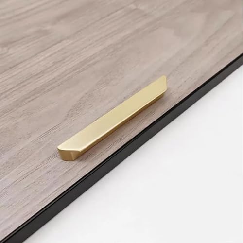 Aoleegatt Schrankknöpfe -Griffe gebürstetem Messing Kleiderschränke,Kommoden,Küchenschranktüren,Moderne Möbelbeschläge, 32 mm/64 mm (64 mm Lochmitten) von Aoleegatt