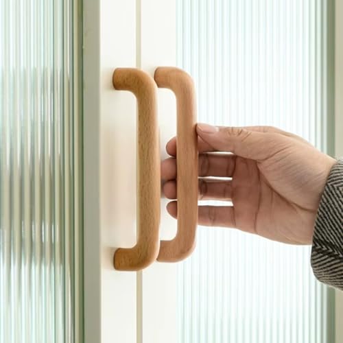 Aoleegatt Schranktürgriffe aus Holz, für Kleiderschrank, Kommode, Holzgriffe für Schubladen und Schränke, nordischer Küchenmöbelgriff (Buche, C160 mm) von Aoleegatt