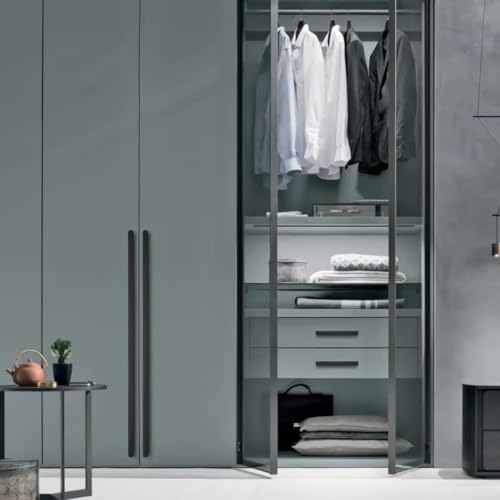 Aoleegatt Simple Placer Gold Küchenschrank Lange Türgriffe Aluminiumlegierung Schubladenknopf Kleiderschrank Schranktürgriffe Möbelbeschläge (Schwarz-96) von Aoleegatt