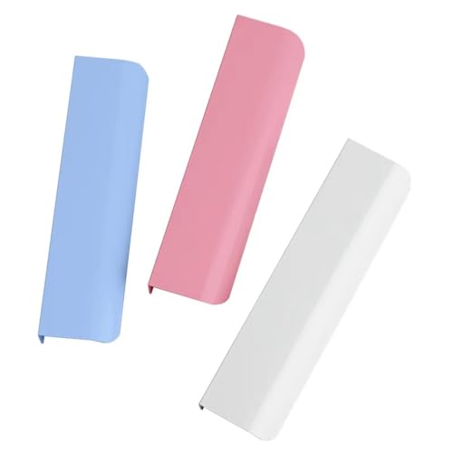 Aoleegatt Versteckte Möbelgriffe, blau, rosa, weiß, Küchenschrankgriffe, kostenlose Griffe für Schränke und Schubladen, bogenförmige Kleiderschrankgriffe (Pink-128) von Aoleegatt