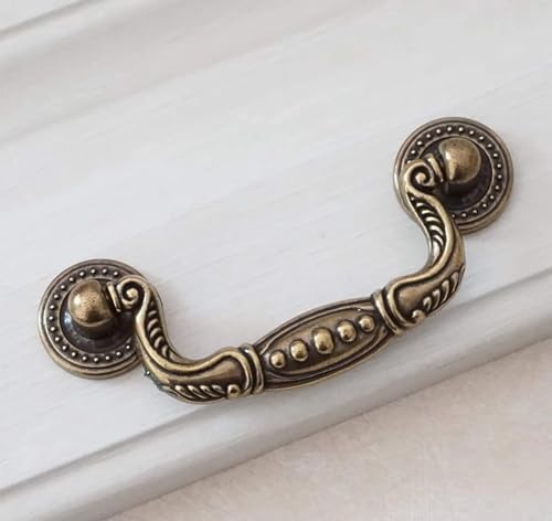 Aoleegatt Vintage-Möbelbeschläge,Retro-Schubladengriffe,Küchenschrankgriffe,Kleiderschrank-Kommodengriff,antike Bronze-(76 mm Drop Pull) von Aoleegatt