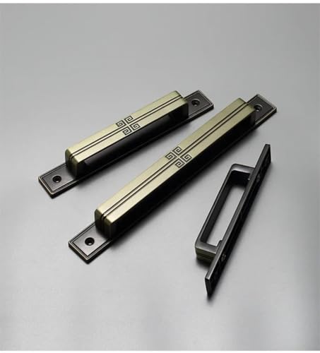 Aoleegatt Vintage Türgriff aus Zinklegierung, Push-Pull-Griff für Balkon, Tor, Fenster, Möbel, Kleiderschrank, Schubladengriffe (6570-234-Bronze-192) von Aoleegatt
