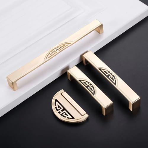 Chinesisch Messing gebürstet Gold Möbelgriff für Küchenschränke mit Schrauben 50/96/128/192mm Kommode Schrank Zugschrank Türknopf (50mm) von Aoleegatt