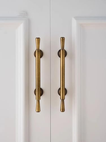 Griffe und Knäufe aus massivem Messing, Antik-Optik, Bronze, einfacher Küchenschrank, Schlafzimmer, T-Stange, Schubladenknauf, 320 mm, Möbelgriff (320 mm) von Aoleegatt