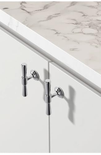 Helle silberne Möbelgriffe aus massivem Messing verchromt lange Griffe moderne minimalistische Küchenschrank Schranktür (Lochabstand - 160 mm) von Aoleegatt