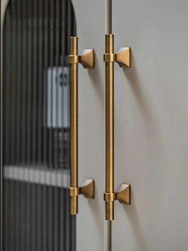 Massive antike Messingschrankknöpfe Türgriff Retro Schublade Schrank zieht Möbelgriffe für Küche zu Hause abgenutzte Bronze (Steig-Reihe-224 mm) von Aoleegatt