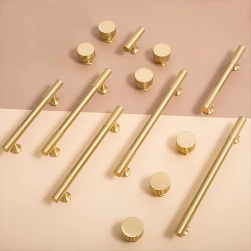 Massiver Messinggriff vertikale Linien lineare Küchenschränke Goldknospen T-Bars Schlafzimmer Schränke lange Zug Schubladengriff (Steig-Reihe-160 mm) von Aoleegatt