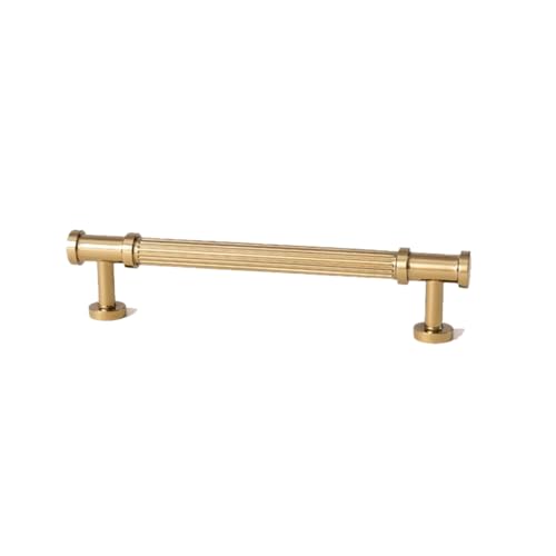 Massives Messing Möbelgriff gerippte Romantik Stil PVD Gold T-Bar Küchenschrank ziehen Kleiderschrank Tür Kupferknopf (Höhe – 96 mm) von Aoleegatt