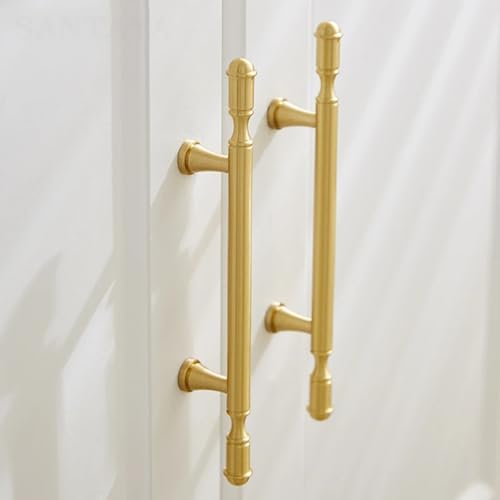 Messing-Möbelgriffe, Türknöpfe, Gold, langes Band, runde Griffe für Schränke, Küchenschränke, Schränke, Schubladen (Pitch-Row-192 mm) von Aoleegatt