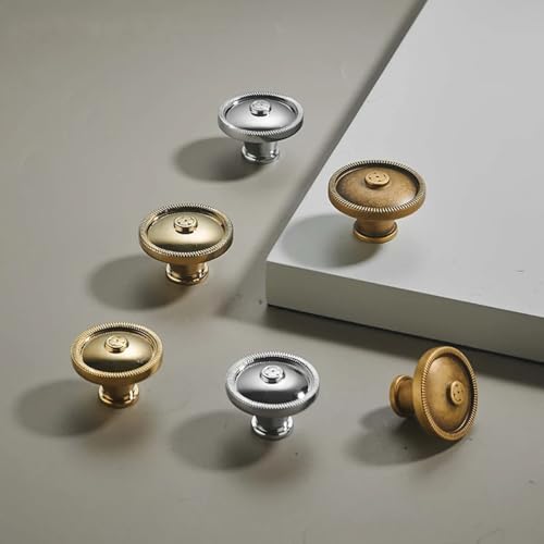 Messing Möbelgriffe Vintage Bronze/Silber/Gold Küchenschränke Schränke Kommode Schubladenknospen ein Loch (C2-32 mm) von Aoleegatt