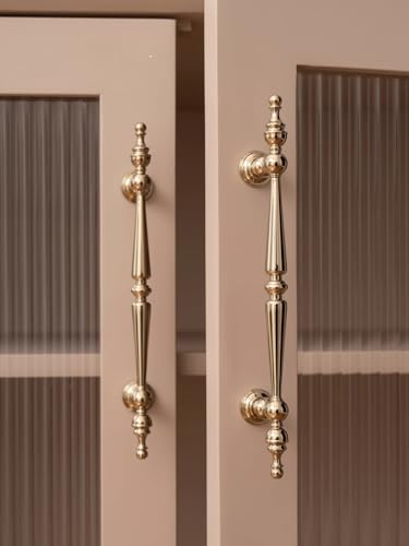 Messing hell gold Schubladengriff für Küchenschrank Schlafzimmer galvanisiert PVD Schrank Kommode Griff Möbelzubehör (Abstand - 224 mm) von Aoleegatt