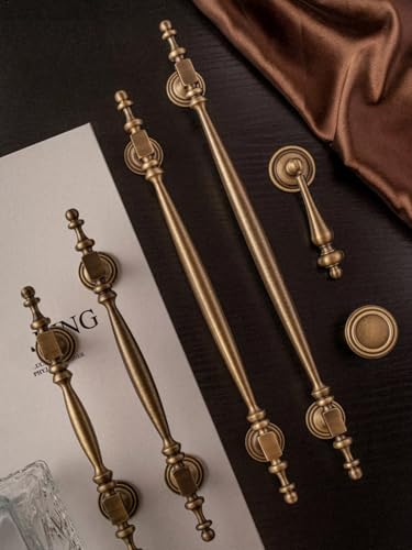 Möbelgriffe aus antikem gebürstetem Messing für Küchenschränke, Schrank, Schublade, Hardware-Zubehör (Taste, 67 mm) von Aoleegatt
