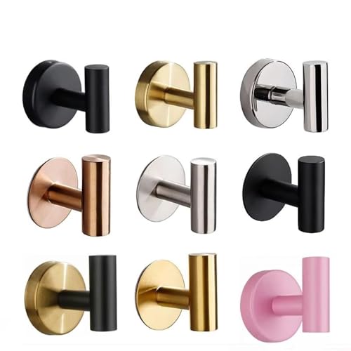 Selbstklebende Wandhaken aus Edelstahl 304, montierter Türschlüssel, Kleiderbügel, Küchen-Hardware-Halter, wasserdichter Badezimmerhaken (Schraube, glänzendes Chrom) von Aoleegatt