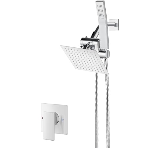 Aolemi Duschkopf und Griff Set mit Handbrause Badezimmer Dusche Wasserhahn Set 6 Zoll Regendusche Duschkopf System Wandhalterung mit Grobventil und Brauseverkleidung Kit Polish Chrome Aolemi Duschkopf und Griff Set mit Handbrause Badezimmer Dusche Wasserhahn Set 6 Zoll Regendusche Duschkopf System Wandhalterung mit Grobventil und Brauseverkleidung Kit Polish Chrome von Aolemi