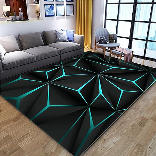 Aoligeinb Vortex Teppich 3D Illusion Teppich Quadrat 3D Matte Vortex bodenlose Lochmatte 3D Bereich Teppiche für zu Hause Schlafzimmer Wohnzimmer von Aoligeinb