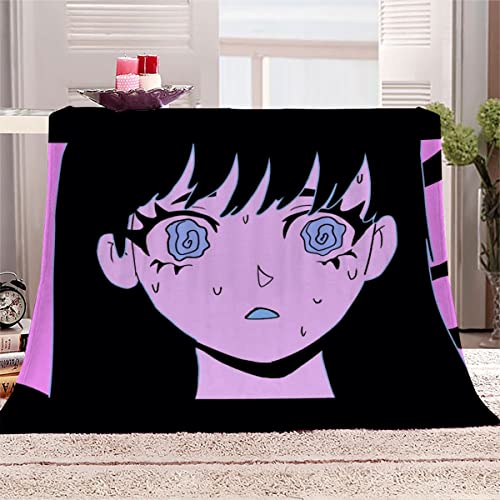 Anime Kuscheldecke 180x220 cm Flanelldecke Gotisches Anime-Mädchen flauschig Warme Microfaser Blanket Groß Tagesdecke Decke für Sofa und Bett Hochwertige Decke Sommer von Aolity