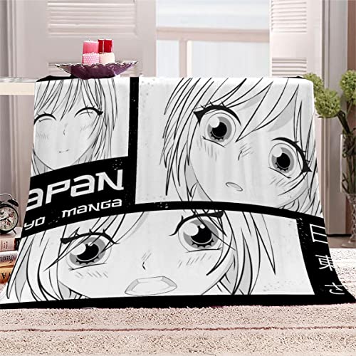 Anime Mädchen Manga Kuscheldecke 180x220 cm Flanelldecke flauschig Warme Microfaser Blanket Groß Tagesdecke Decke für Sofa und Bett Hochwertige Decke Sommer von Aolity