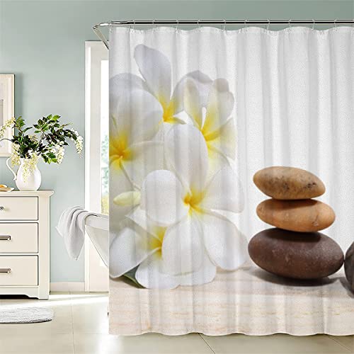 Aolity Duschvorhang 180x200 Zen-Massage-Spa, Anti-Bakteriell Duschvorhang Zen-Stein Schwer Stoff Polyester Badezimmer Duschvorhang Textil Waschbar Anti-schimmel Bad Vorhäng von Aolity