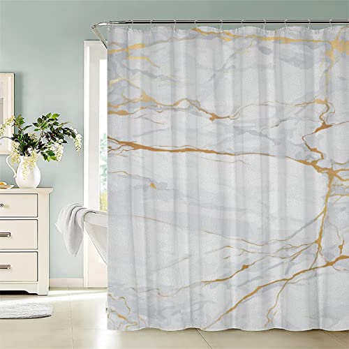 Aolity Duschvorhang 200x200 Luxus Marmor Badezimmer Vorhänge Moderne Geometrische Textur Duschvorhang mit Gewicht Saum Stoff Waschbar Polyester Duschvorhänge Textil von Aolity