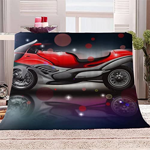 Aolity Babydecke 70x100 cm Rotes Motorrad Kuscheldecke Baby Personalisiert Flanell Decke 3D Druck Flauschige Decke Cooles Motorrad Reisedecke Kuschelige Wohndecke Sofadecke von Aolity