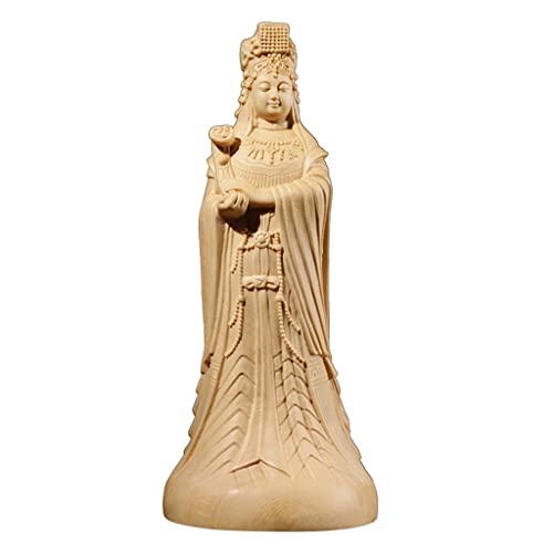 Buddha-Figur Buddha-Statue, Mazu-Skulptur, Holz-Buddha-Statue, Meeresmutter, Anbetung, Mythos, Heimdekoration, Schnitzen, Basteln, Zypressen-Ornamente von Aolity