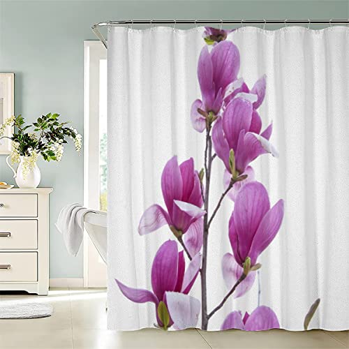 Lang Duschvorhang 240x200 Magnolie Blume Rosa Duschvorhänge Extra Breit Bathroom Waschbar Anti Schimmel Duschvorhang Sommer Weiß Grau Grün Bunt von Aolity