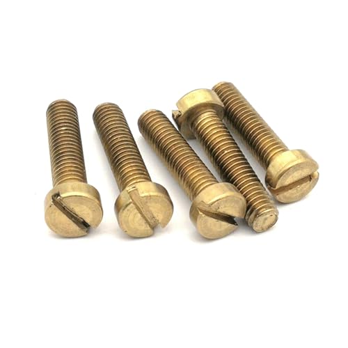 Mdingbao-Strukturschrauben M2 M2,5 M3 M4 M5 M6 M8 Messing Schlitzkopfschraube Messingschraube Messingbolzen, Stark verschleißfest (Color : Brass, Size : M2x12 (100pcs)) von Aolity