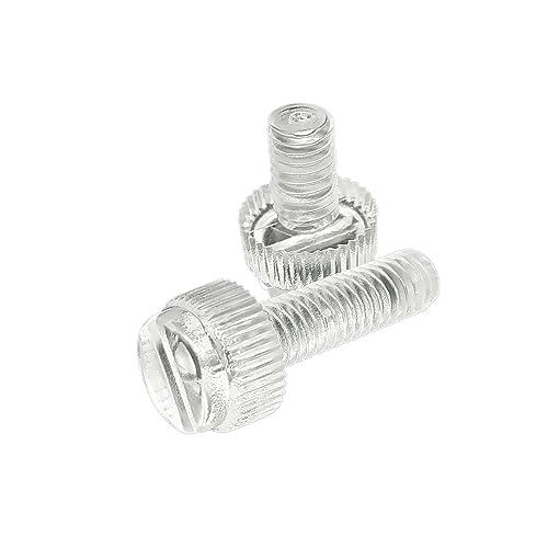 Mdingbao-Strukturschrauben M3 M4 M5 M6 M8 Acryl Klar Transparent Kunststoff Rändel Schlitz Kopf Rändelschraube Handfest Rändelschraube Schraube, 10 Stück, Stark verschleißfest (Color : 16mm, Size : von Aolity