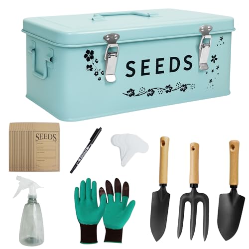 Aolldy Saatgut-Aufbewahrungsbox, Gartensamen-Organizer mit Gartenbedarf, 4 Fächer, Box mit Sicherheitsschlössern Aolldy Saatgut-Aufbewahrungsbox, Gartensamen-Organizer mit Gartenbedarf, 4 Fächer, Box mit Sicherheitsschlössern von Aolldy