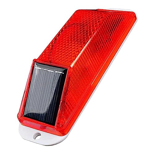 Aolyty Solar Strobe Warnleuchte, Empfindliche LED-Warnleuchte, Super hell, IP54 wasserdicht, Kabellose Lichtsteuerung, Blinkleuchte Barrikade Bau Sicherheit Verkehrszeichen (Rot) von Aolyty